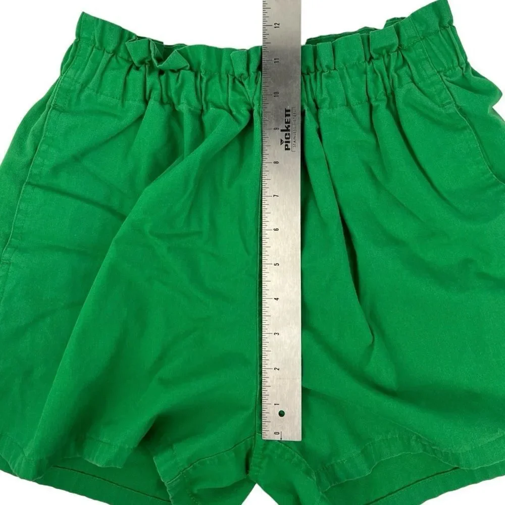 Urban Outfitters Kelly Green Paper Bag Shorts Elastic Waist Size Small - Picture 5 of 9